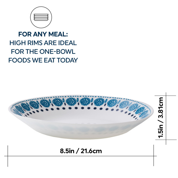 Everyday 21.6cm Meal Bowl 4pk Azure