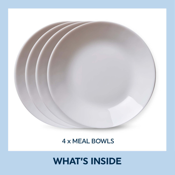 Everyday 21.6cm Meal Bowl 4pk Bright White