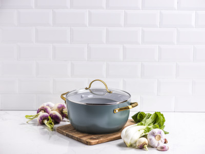 Padova Smokey Blue Covered Casserole 24cm/4.7L