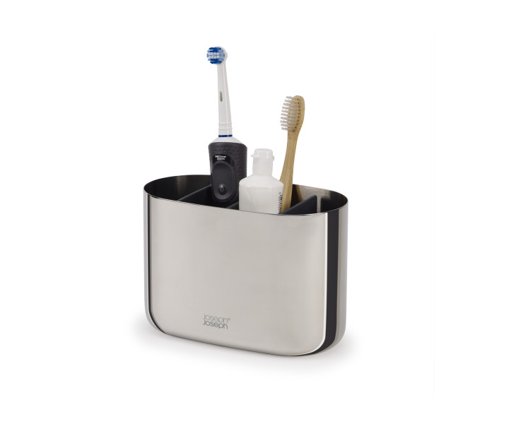 EasyStore Luxe Large Toothbrush Caddy - Stainless  Steel