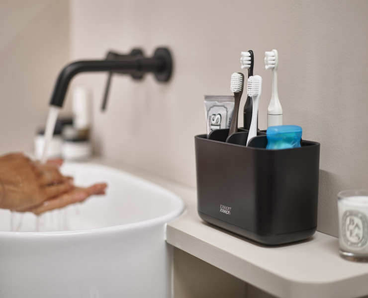 Easystore Large Toothbrush Caddy - Black