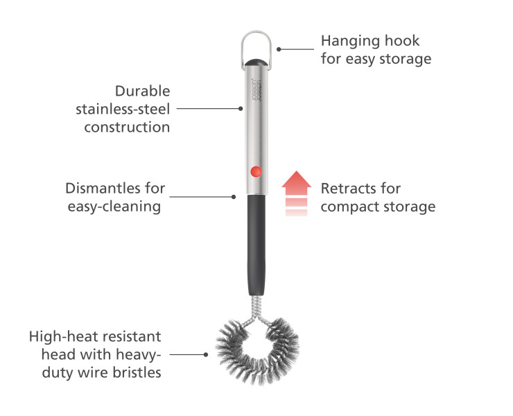 GrillOut Heavy-duty BBQ Cleaning Brush with retractable head