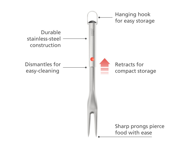 GrillOut BBQ Fork with retractable head