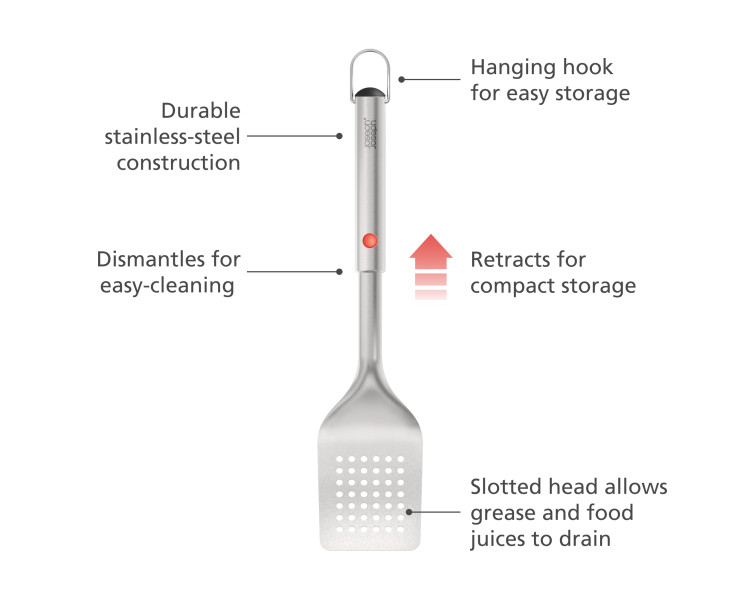 GrillOut BBQ Turner with retractable head