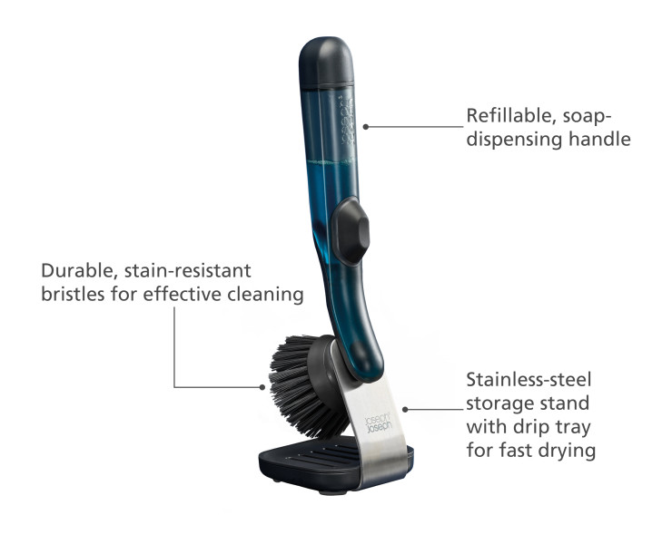 SinkTech Soap-Dispensing Dish Brush with Storage Stand