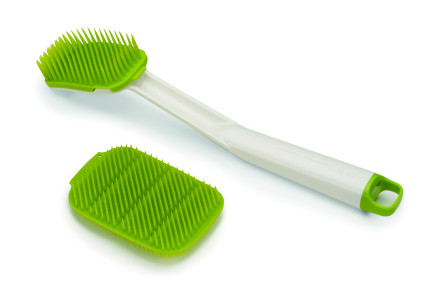 CleanTech Washing-up Brush & Scrubber Set; White / Green - Clearance