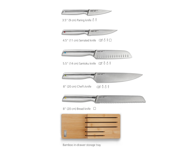 Elevate Steel Knives Bamboo Store 5 Piece Set