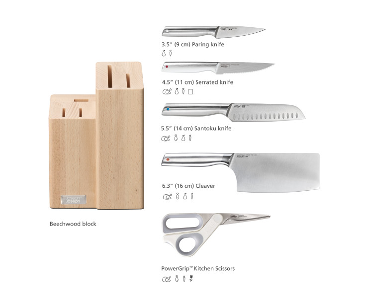 Elevate Fusion 5pc Knife & Scissor Block
