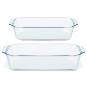 Pyrex Deep Glass Baking Dish 2 Piece Set 
Set Contains: 1x Deep Glass Baking Dish 3L & x Deep Glass Baking Dish 4.7L