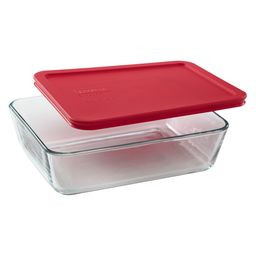Simply Store™ 6 Cup Rectangle Container with Red Lid - Set 4