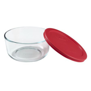 Simply Store™ 4 Cup Round Container with Red Lid - Set 4