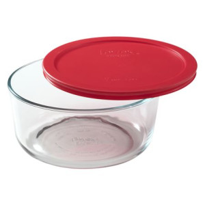 Simply Store™ 7 Cup Round Container with Red Lid - Set 4