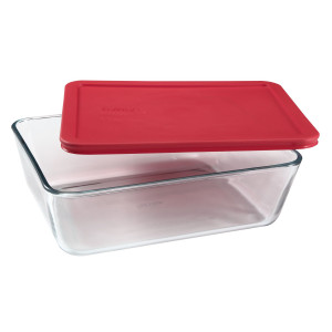 Simply Store™ 11 Cup Rectangle Container with Red Lid - Set 2