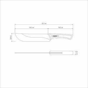 Churrasco Black Collection Meat Knife,  8", 19cm