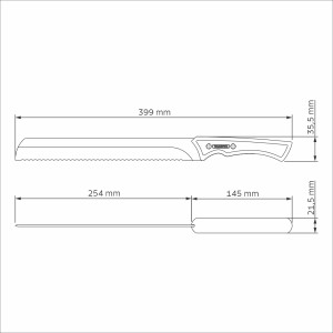 Churrasco Black Collection Serrated Knife 10", 25cm
