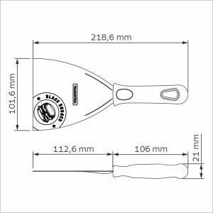 Churrasco Black Barbecue Burger Spatula 4", 11cm