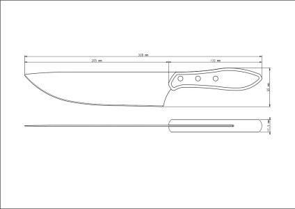 Polywood Churrasco Meat Knife  8", 20cm