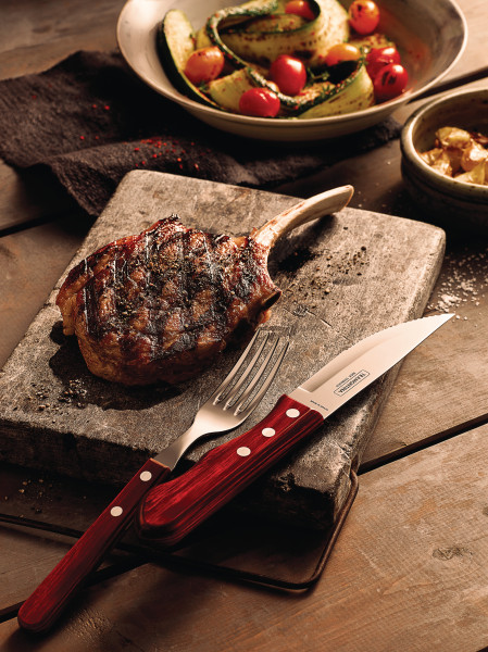 Jumbo Steak Knife with Polywood Handle 5", 12cm - Red