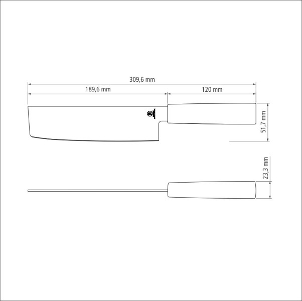 Sushi Nakiri Knife 7" 19cm