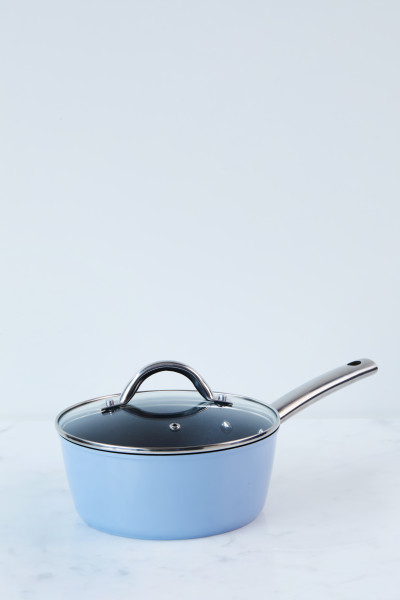 Easycook Blue Non-stick Saucepan 20cm with glass lid