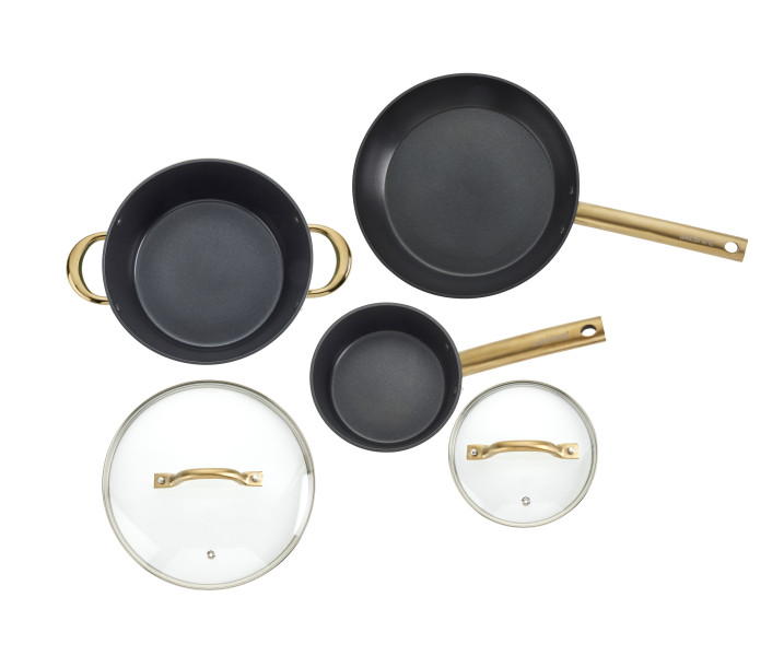 Easycook Basil & Gold Non-stick Cookware 3 Piece Set - Clearance
