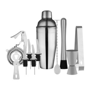 Cocktail Set 11pc Stainless Steel In Bartender Bag