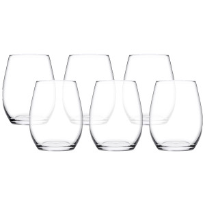 Amber Stemless Wine Glass 350ml Set 6