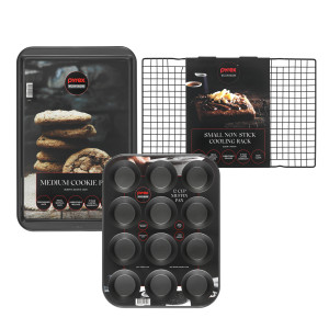 Platinum Non-Stick Bakeware set – Muffin, Cookie & cooling rack