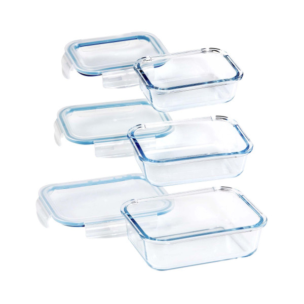 Assorted Glass Storage 3 Pack Set - 370ml, 600ml & 1000ml