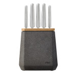 Stone Knife Block Flint Terrazzo Set 6 Piece