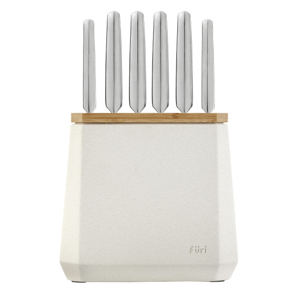 Stone Knife Block Snow Terrazzo Set 7 Piece