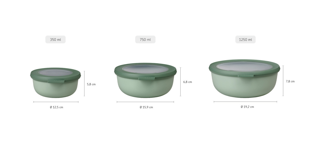 Cirqula Round Small Set 3 Piece Nordic Sage