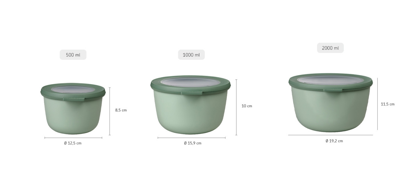 Cirqula Round 3-Piece Large Set Nordic Sage