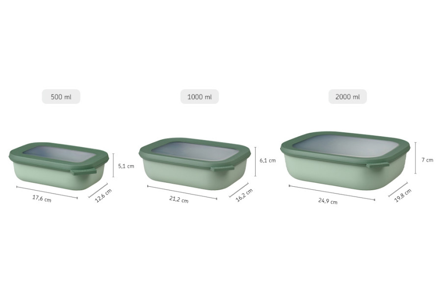 Cirqula Rectangle Small Set 3 Piece Nordic Sage