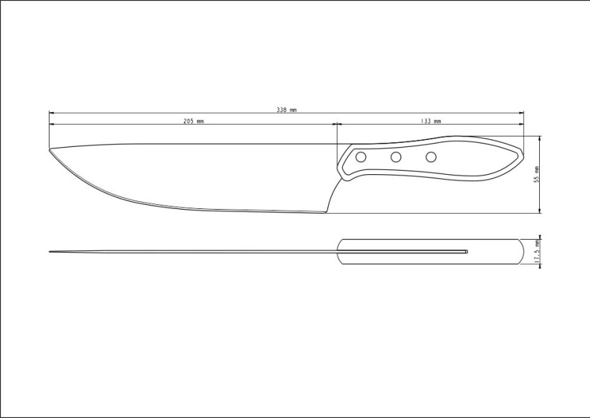 Polywood Churrasco Meat Knife  8", 20cm