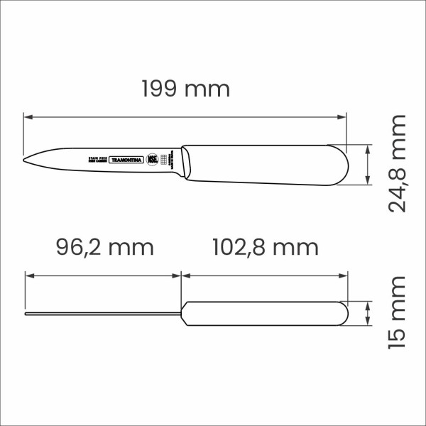 Professional Master Black Paring Knife 4", 10cm