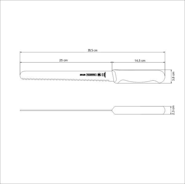 Professional Master Black Bread Knife 10", 25cm