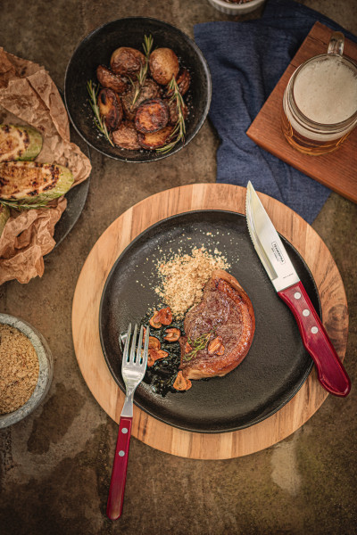 Churrasco Jumbo Steak Cutlery 12 Piece Set - Red