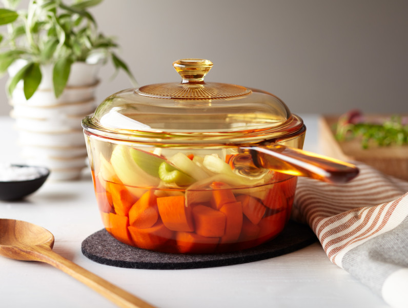 1L Covered Saucepan, Amber - Clearance