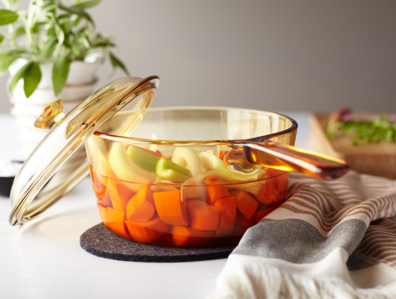 1L Covered Saucepan, Amber - Clearance