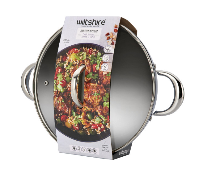 Easycook Blue Non-stick Induction Casserole 28cm3.59l with glass lid