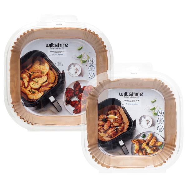 Wiltshire Air Fryer Liners Square – 50 Pack Large and 50 Pack Small